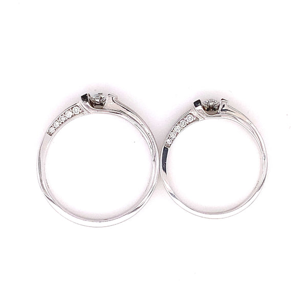 Satin Finish Diamond Wedding Set