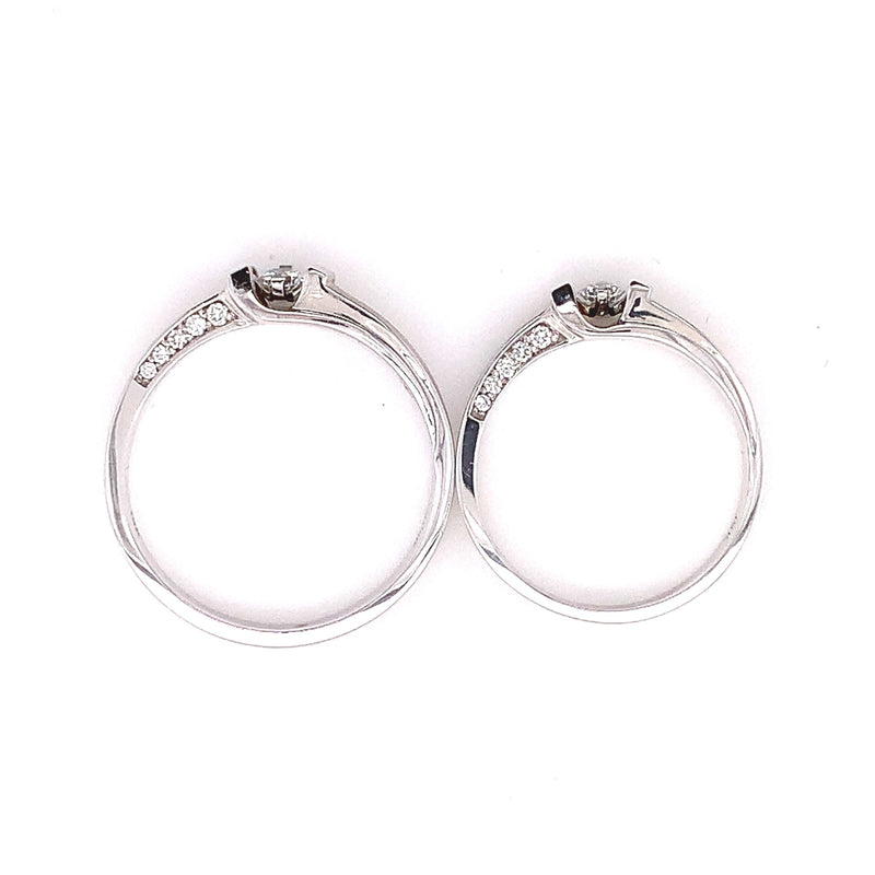 Satin Finish Diamond Wedding Set
