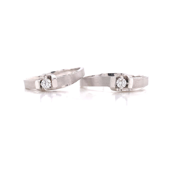 Satin Finish Diamond Wedding Set