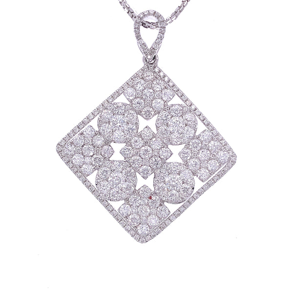 Diamond Circle Square Pendant