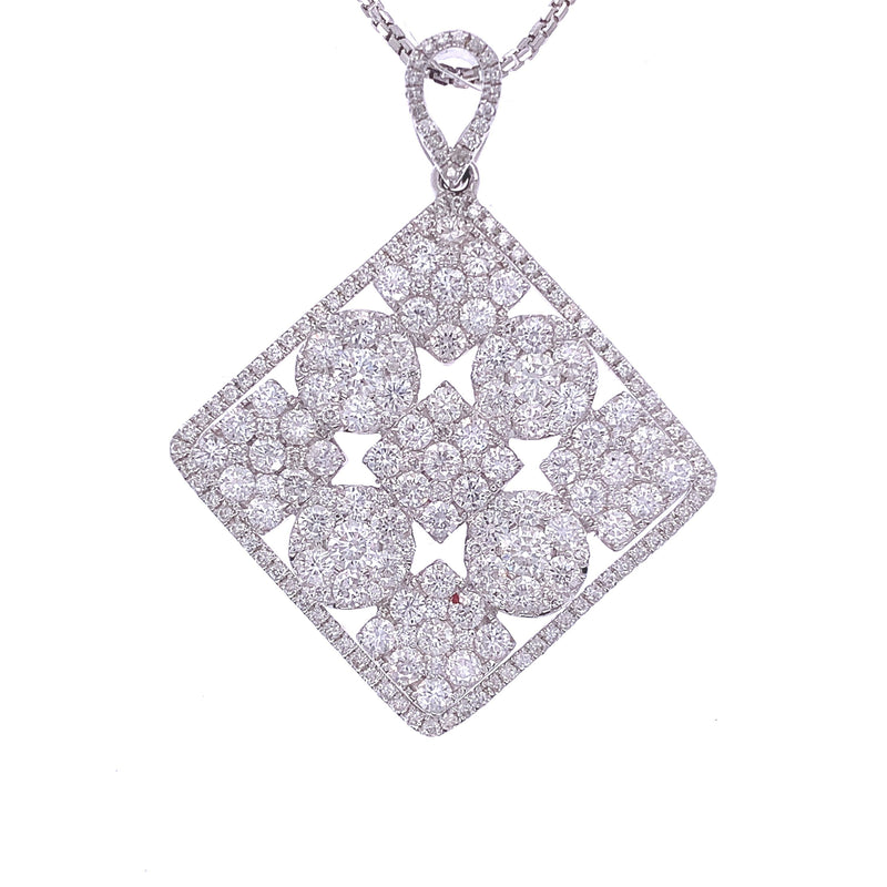 Diamond Circle Square Pendant