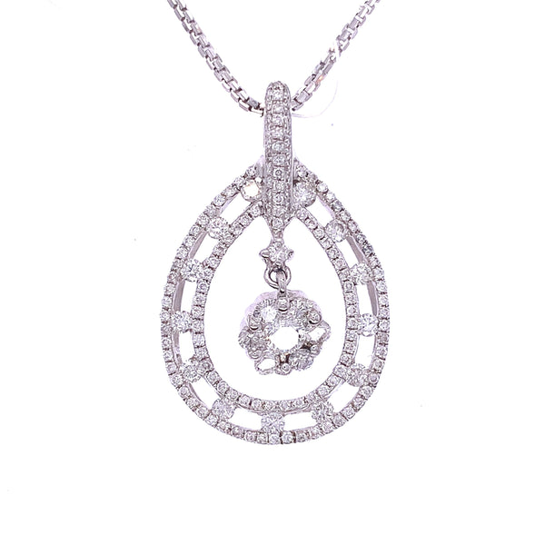 Diamond Snowflake Drop Pendant