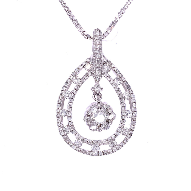 Diamond Snowflake Drop Pendant