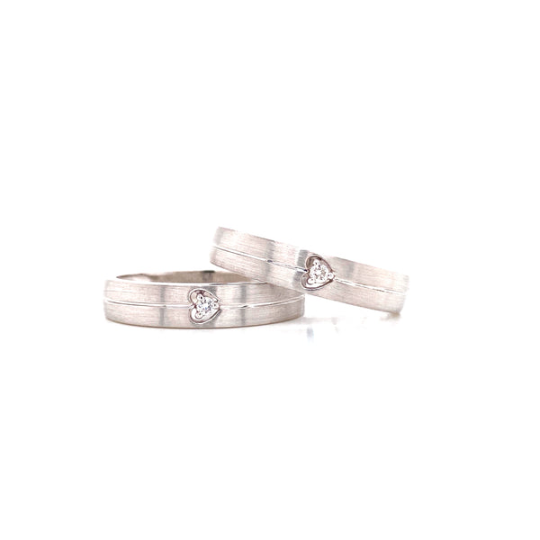 Center Heart Diamond Wedding Set