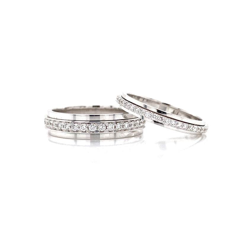 Spinning Diamonds Wedding Set