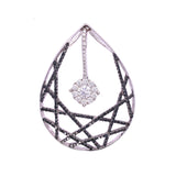 Black White Diamond Drop Pendant