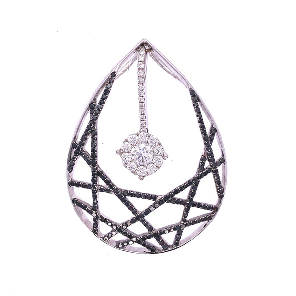 Black White Diamond Drop Pendant