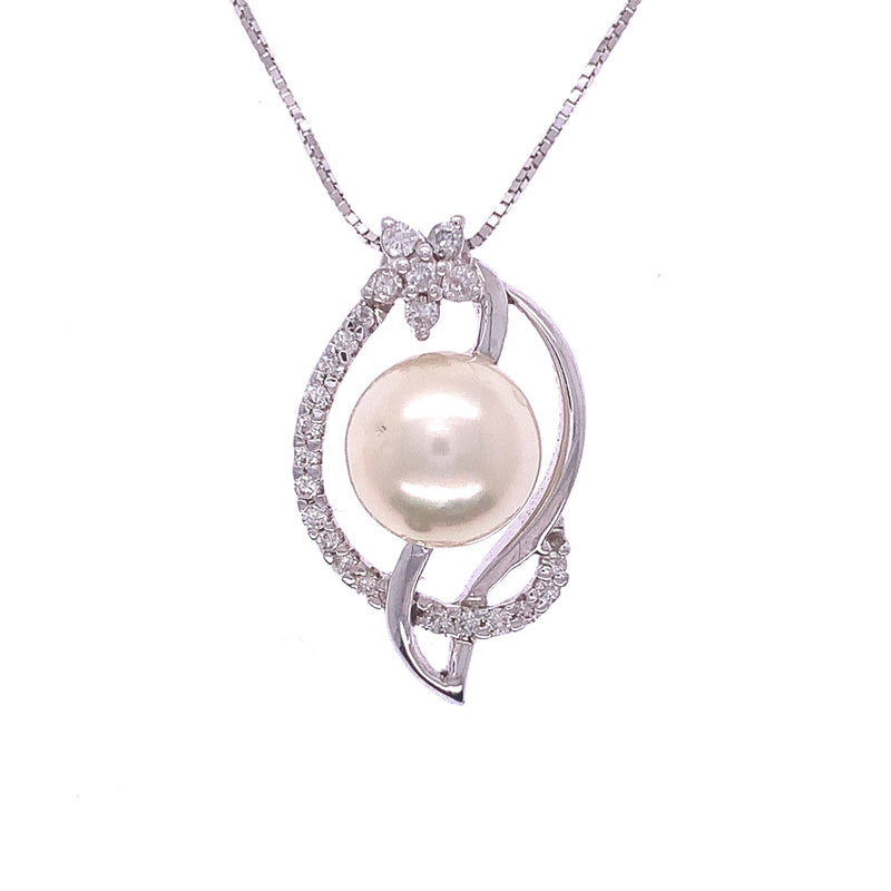Pearl Diamond Wrap Pendant