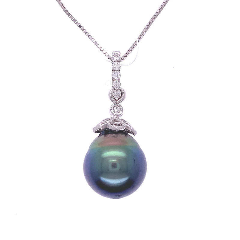 Taitian Diamond Gem Pearl Pendant