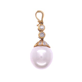 Yellow Circles Diamond Pearl Pendant