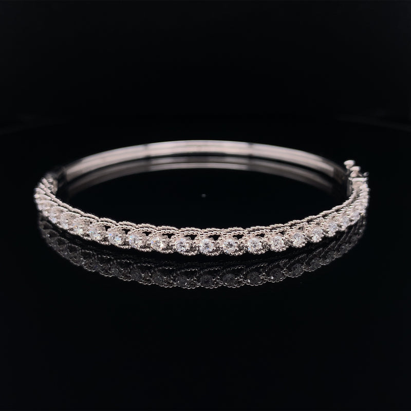 Milgrain Diamond Bangle