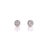 White Gold Bezel Diamond Earring Studs Small