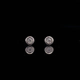 White Gold Bezel Diamond Earring Studs Small