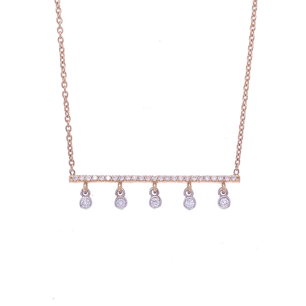 Five Diamond Bar Necklace