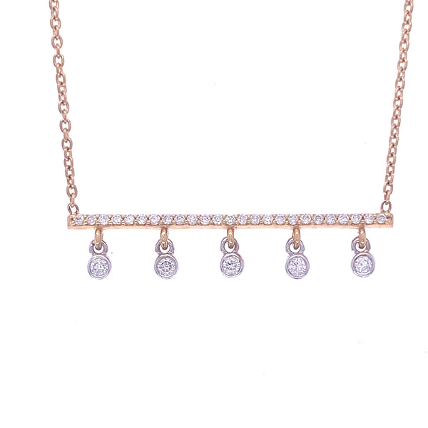 Five Diamond Bar Necklace