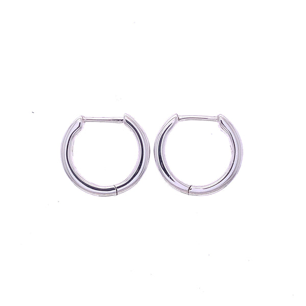 White Gold Thin Hoop Earrings