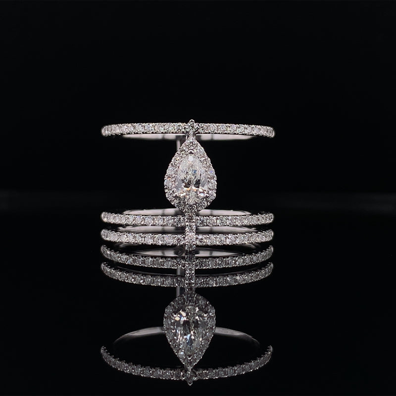 Aspire Pear Diamond Dress Ring
