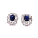 Cabochon Sapphire Diamond Earring