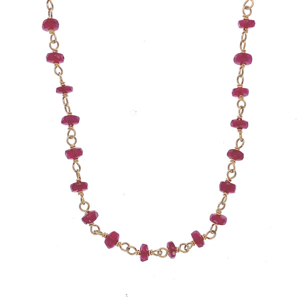 Yellow Gold Ruby Necklace