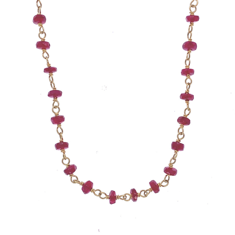 Yellow Gold Ruby Necklace