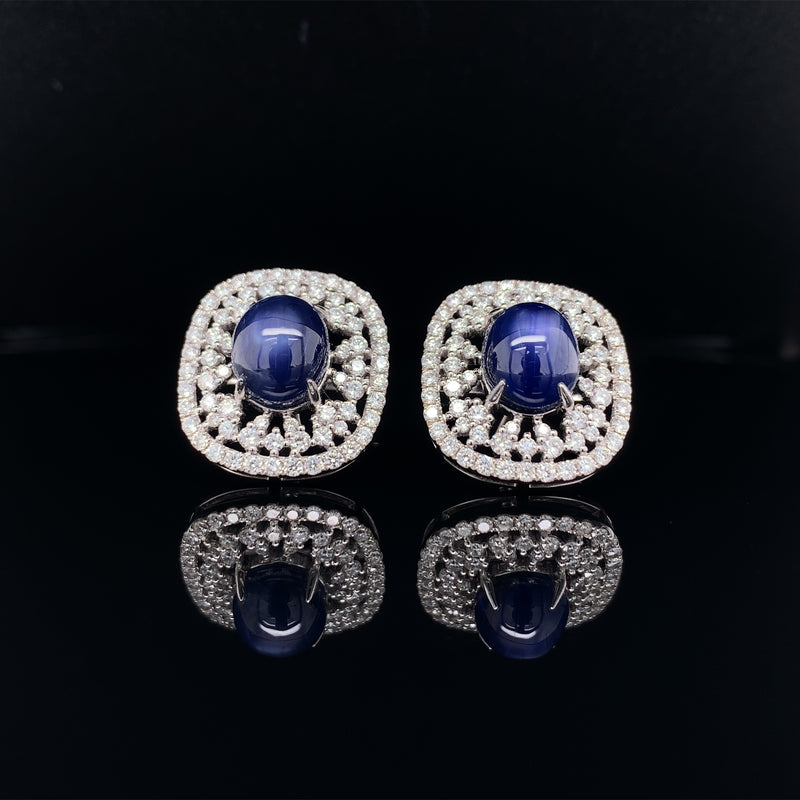 Cabochon sapphire earrings on sale