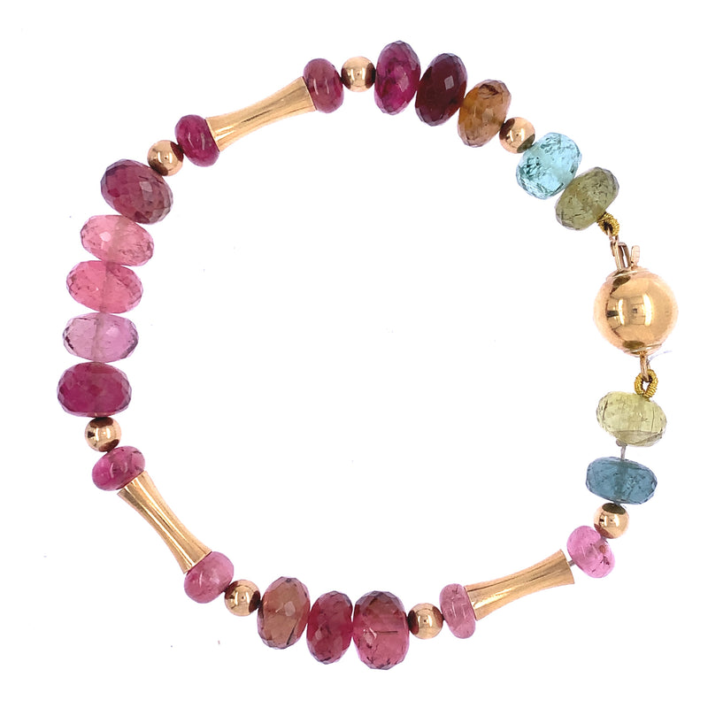 Rainbow Tourmaline Bead Bracelet