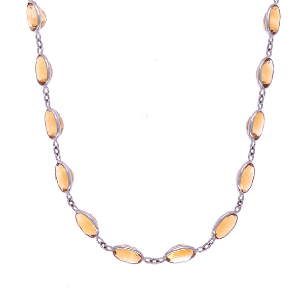 White Gold Citrine Necklace