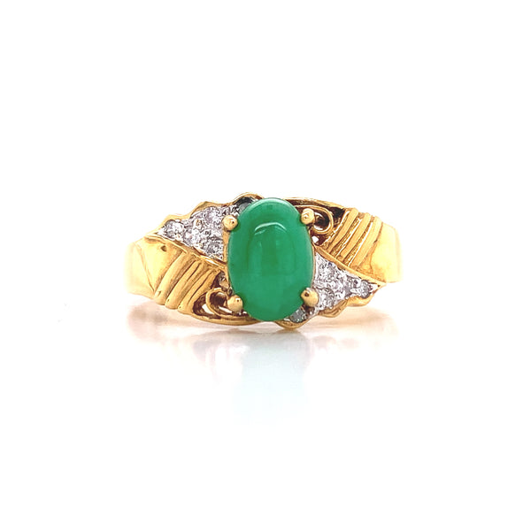 Classical Jade Diamond Ring