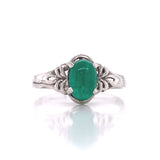 Floral Side Emerald Ring