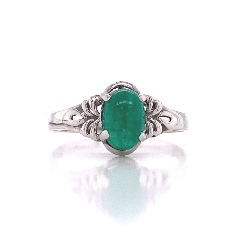 Floral Side Emerald Ring