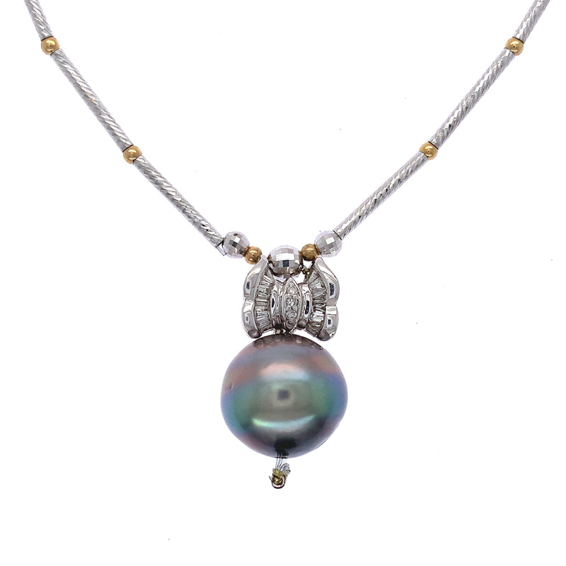 Tahitian Pearl Dot Dash Necklace