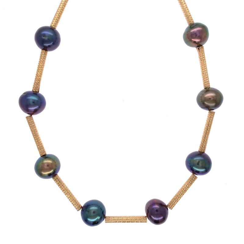 Pearl Gold Lines Necklace