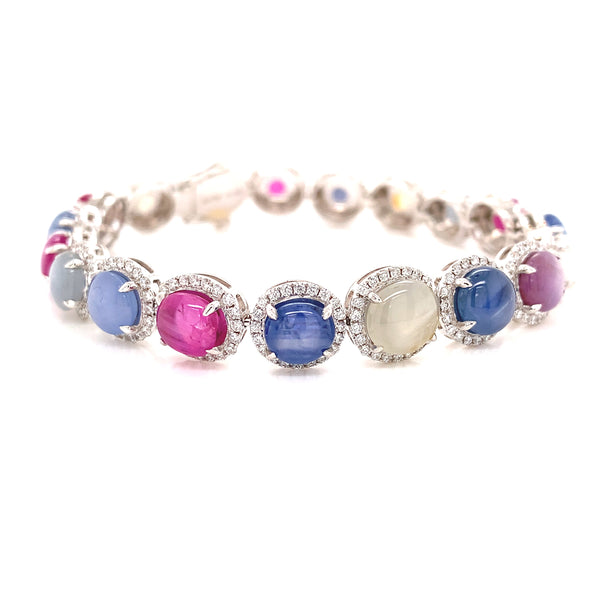 Colored Sapphire Diamond Bracelet