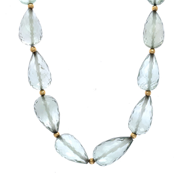 Green Amethyst Drops Necklace