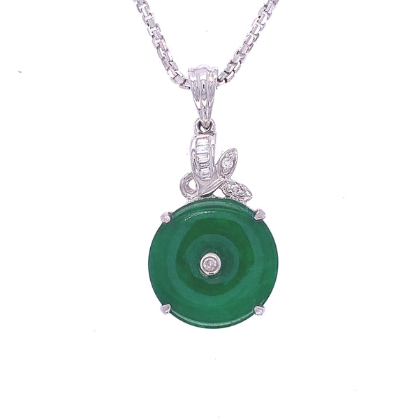 Fortune Diamond Jade Pendant
