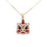 Yellow Dancing Lion Pendant