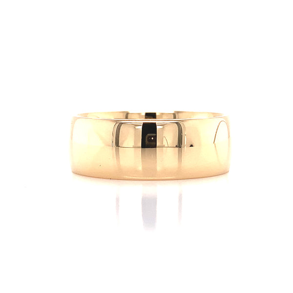 Polished Rounded Yellow Gold Wedding Ring