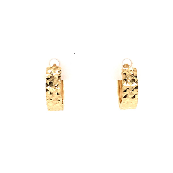 Gold Textured And Smooth Hoop Earrings