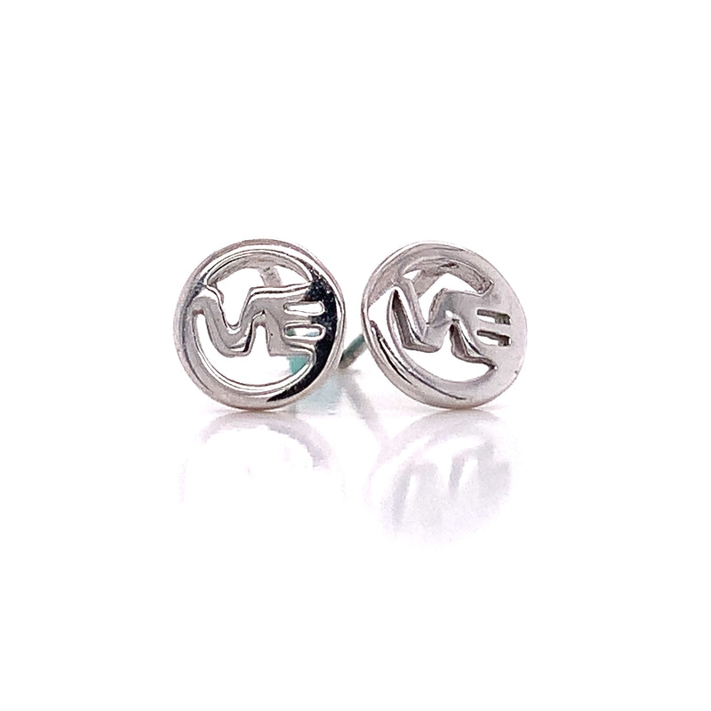 White Circle Of Love Earring