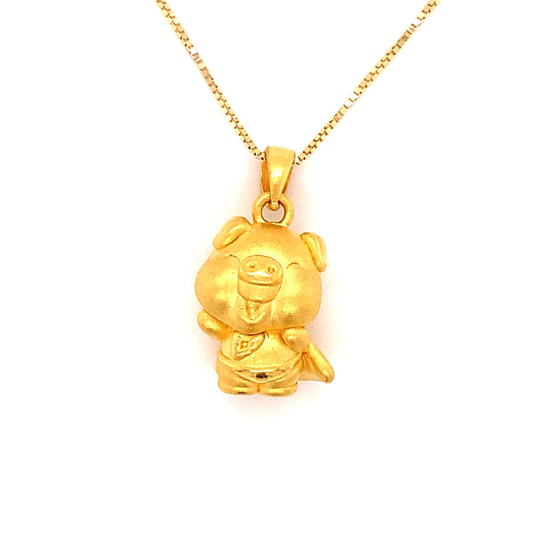 Pig gold pendant on sale