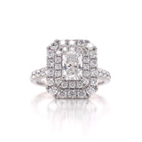 Double Halo Cushion Cut Diamond Ring