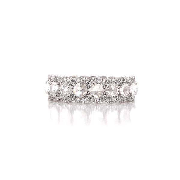 Rose Cut Oval Diamond Eternity Ring