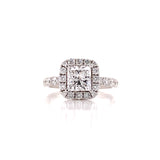 Princess Cut Diamond Ring In Halo Setting