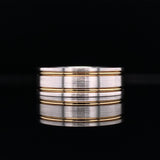 Double Line Two Tone Men's Wedding Ring
