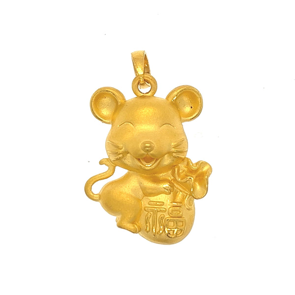 24k Fortune Mouse Pendant