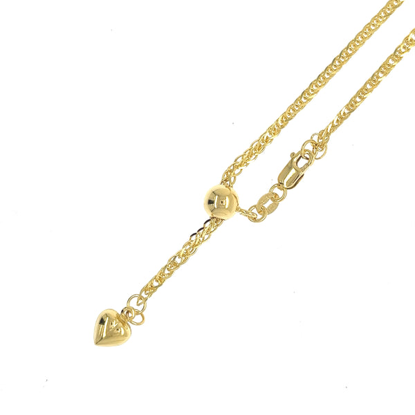 Adjustable Yellow Gold Chain Necklace