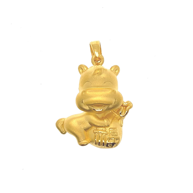 24k Smiling Fortune Horse Pendant