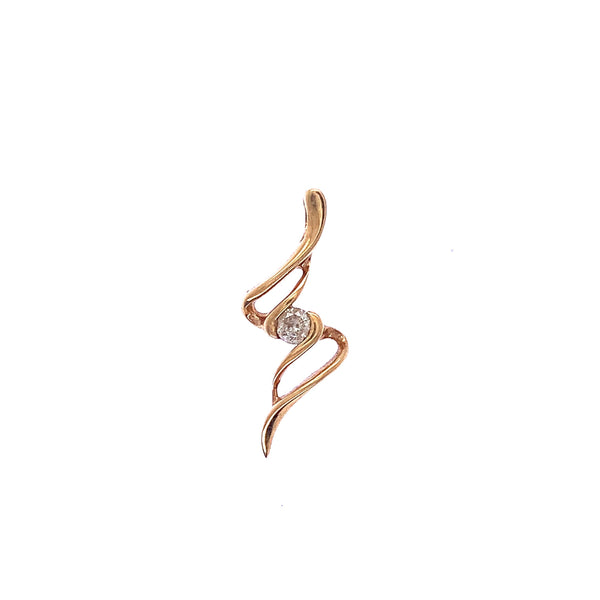 Yellow Gold Diamond Curves Pendant