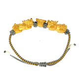 Medium Grey 24k Yellow Gold Pixiu Bracelet