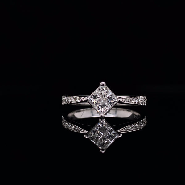 Princess cut diamond dress ring